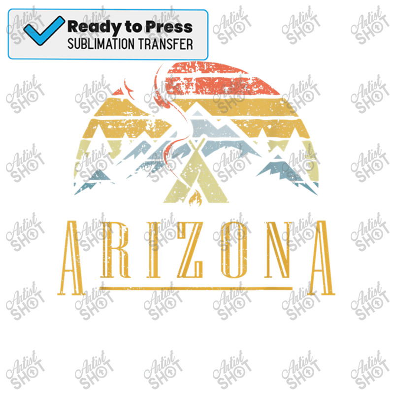 Vintage Arizona Mountains Camping Campfire Retro T Sublimation Transfer | Artistshot