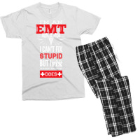 I Am An Emt I Cant Fix Stupid But I Can Fix What Stupid Does Pullover Men's T-shirt Pajama Set | Artistshot