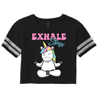 Exhale Stress Meditation Meditating Unicorn For Wo Scorecard Crop Tee | Artistshot