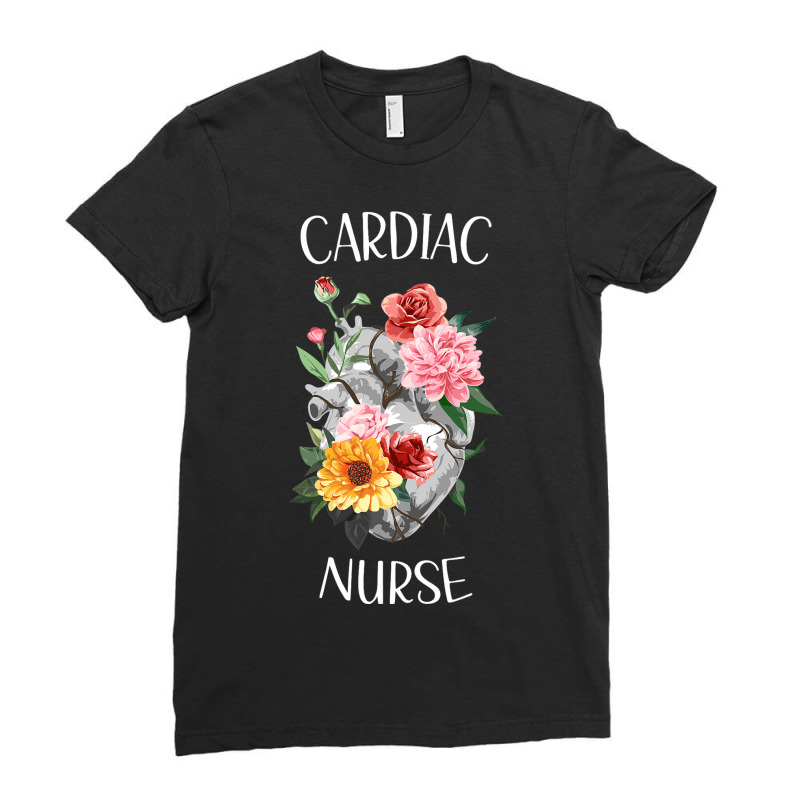 Flower Heart Medical Hospital Cardiology Cardiac N Ladies Fitted T-Shirt by JavionGranger | Artistshot