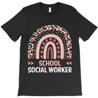 Cute School Social Worker Leopard Rainbow Coping S T-shirt | Artistshot