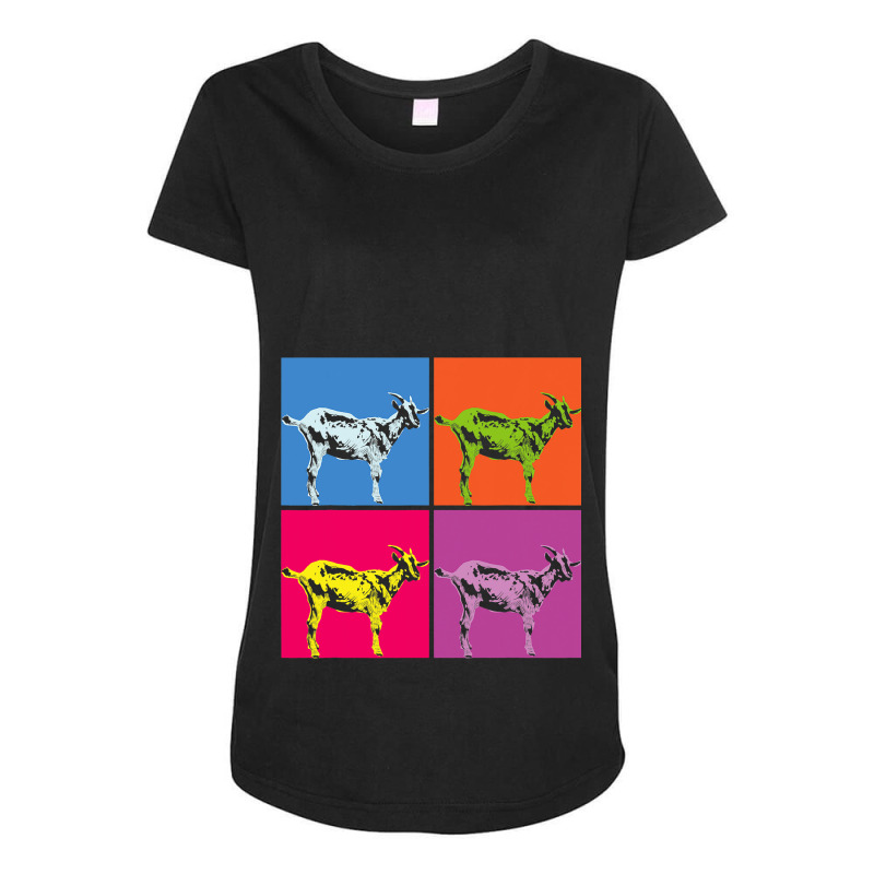 Farming Goat Lover Farm Animal Farmer Pop Art Goat Maternity Scoop Neck T-shirt by BristolEstes | Artistshot