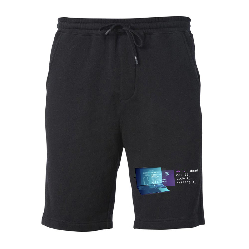 Eat Code Sleep Repeat Computer Science Python Prog Fleece Short | Artistshot