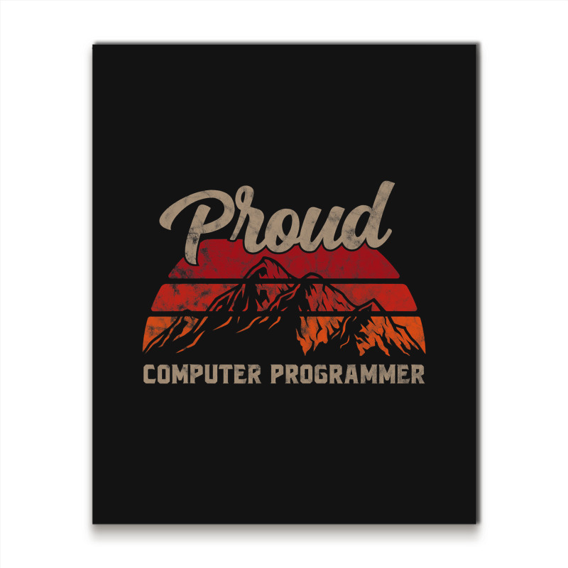 Funny Computer Programmer Superhero Vintage Men Da Metal Print Vertical | Artistshot