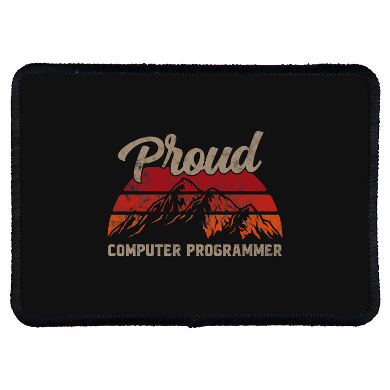 Funny Computer Programmer Superhero Vintage Men Da Rectangle Patch | Artistshot