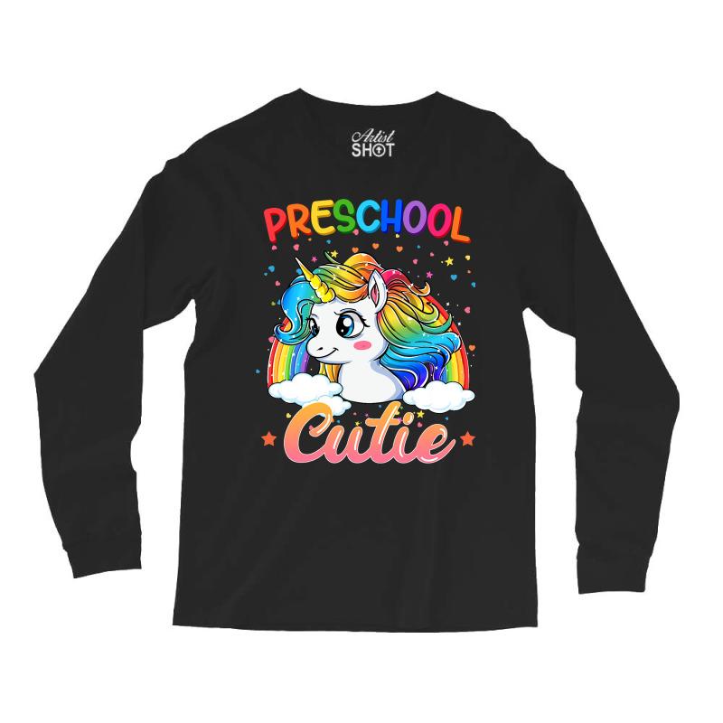 Cutie Preschool Unicorn Rainbow Back To School Kid Long Sleeve Shirts | Artistshot