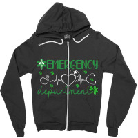 Emergency Department Funny Er Nurse Irish St Patri Zipper Hoodie | Artistshot