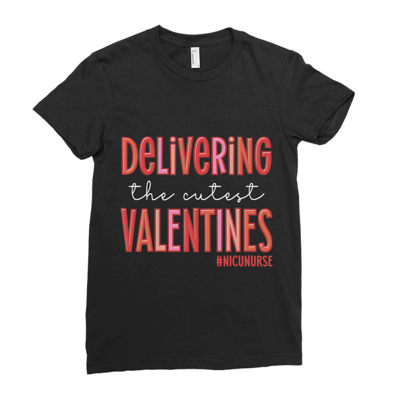 Delivering The Cutest Valentines Day Retro Nicu Nu Ladies Fitted T-Shirt by FriedaBarcia | Artistshot