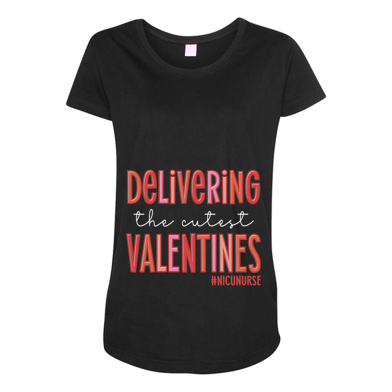 Delivering The Cutest Valentines Day Retro Nicu Nu Maternity Scoop Neck T-shirt by FriedaBarcia | Artistshot