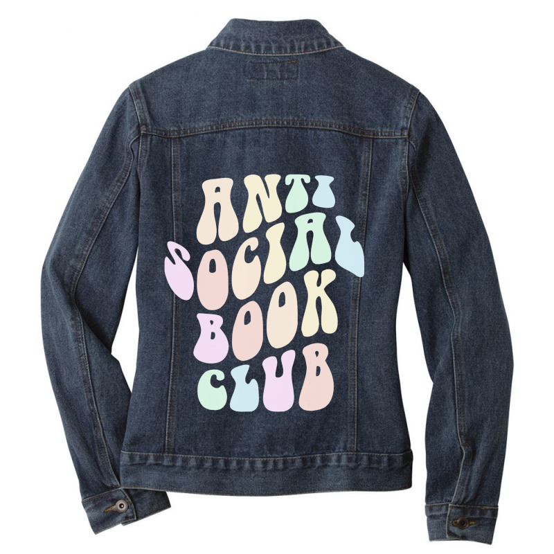 Funny Anti Social Book Club Librarian Retro Introv Ladies Denim Jacket by DilynnRinker | Artistshot