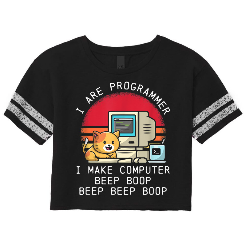 I Are Programmer Retro Cat T Shirt Scorecard Crop Tee by men.adam | Artistshot