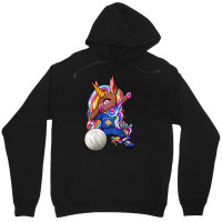 Dabbing Brown Skin Unicorn Kosovo Volleyball Fans  Unisex Hoodie | Artistshot