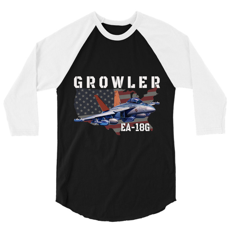 Ea18g Growler Electronic Warfare Aircraft Military 3/4 Sleeve Shirt by AleaAlmondz | Artistshot