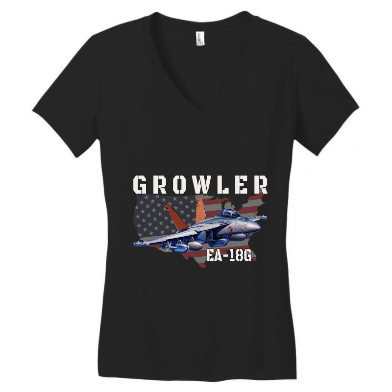 Ea18g Growler Electronic Warfare Aircraft Military Women's V-Neck T-Shirt by AleaAlmondz | Artistshot