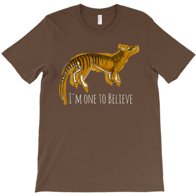 Believe In Thylacine T-shirt Designed By Belette Le Pink