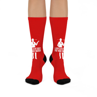 I Used To Be Funny Crew Socks Designed By Icang Waluyo