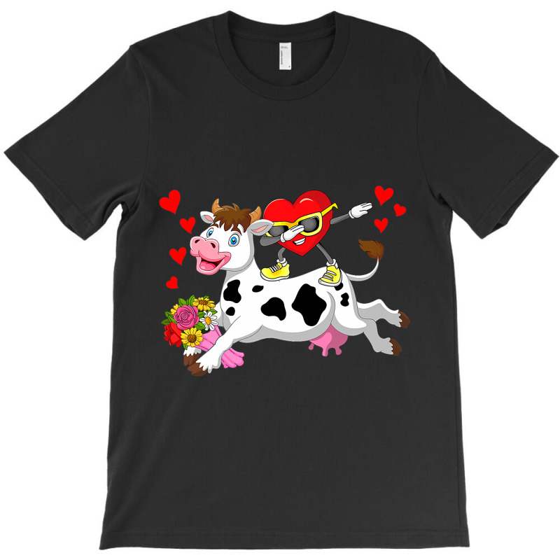 Dabbing Heart Sunglasses Riding Cow Farmer Valenti T-shirt | Artistshot