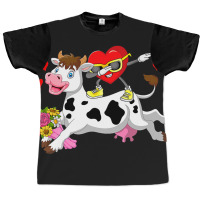 Dabbing Heart Sunglasses Riding Cow Farmer Valenti Graphic T-shirt | Artistshot