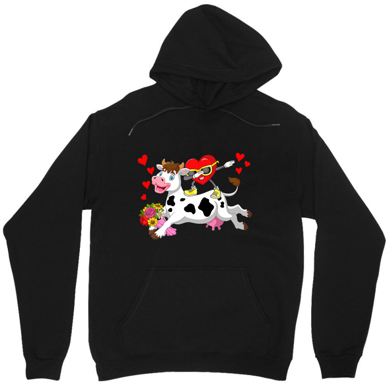 Dabbing Heart Sunglasses Riding Cow Farmer Valenti Unisex Hoodie | Artistshot