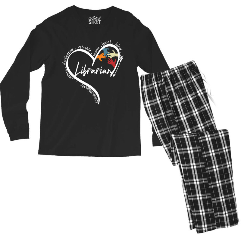 Funny Librarian Graphic Tees Tops Back To School A Men's Long Sleeve Pajama Set | Artistshot