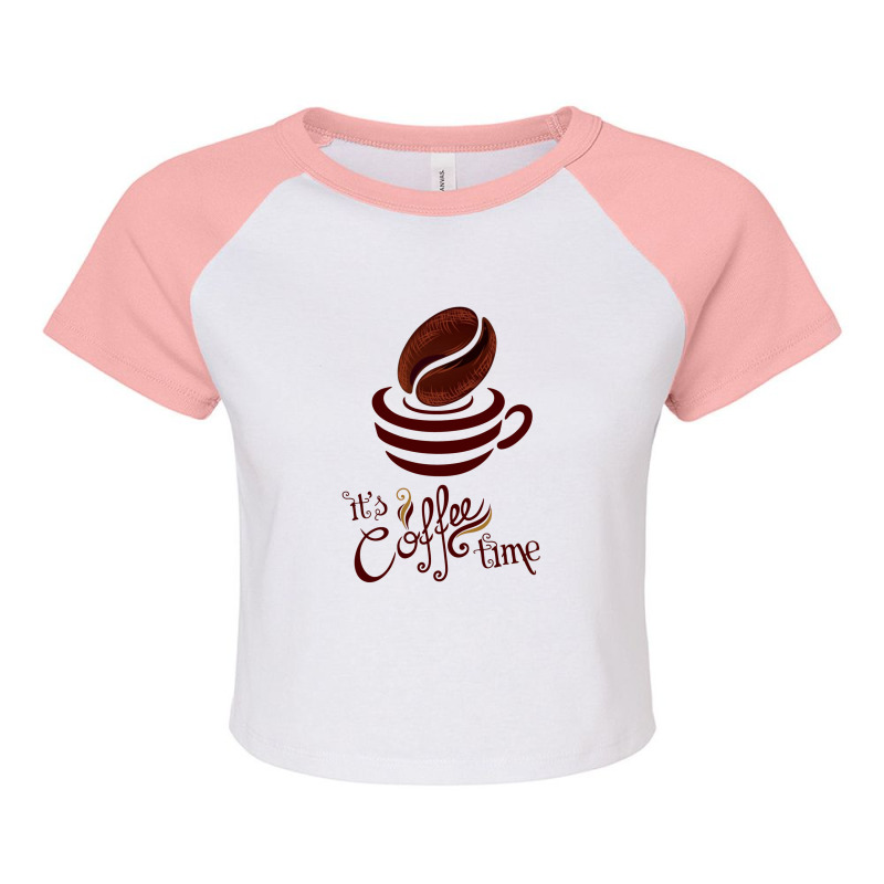 Coffee Time Raglan Crop Top by PUR | Artistshot