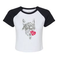 Screaming Wolf Love You Raglan Crop Top | Artistshot