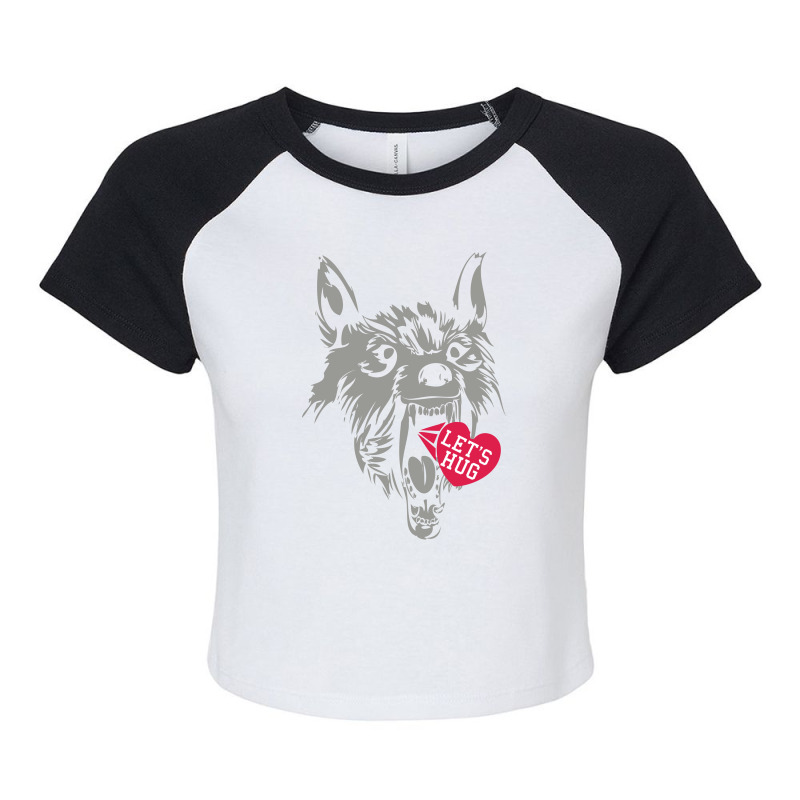 Screaming Wolf Love You Raglan Crop Top by Chilistore | Artistshot