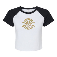 The Racing Machetes Skull Raglan Crop Top | Artistshot