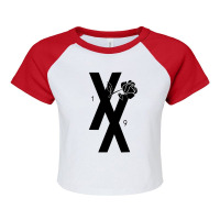 Mgk T Xx Shirt Flower Black Rose Raglan Crop Top | Artistshot