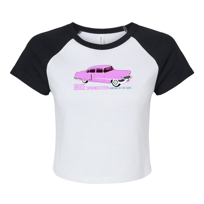 Bruce Springsteen Pink Raglan Crop Top by Kizaide | Artistshot