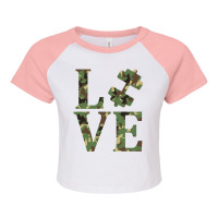 Love Gym Camouflage Raglan Crop Top | Artistshot