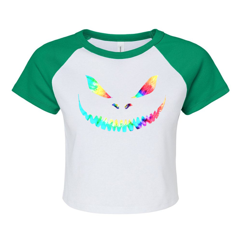 Smile Pumpkin Face Raglan Crop Top by Bertaria | Artistshot