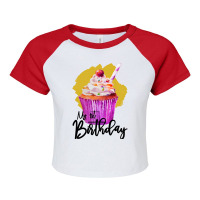 My First Birthday Girl Raglan Crop Top | Artistshot