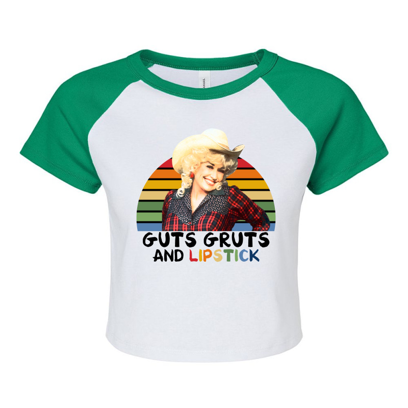 Guts Gruts And Lipstick For Light Raglan Crop Top by autlu2024 | Artistshot