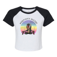 Positivity Please For Light Raglan Crop Top | Artistshot