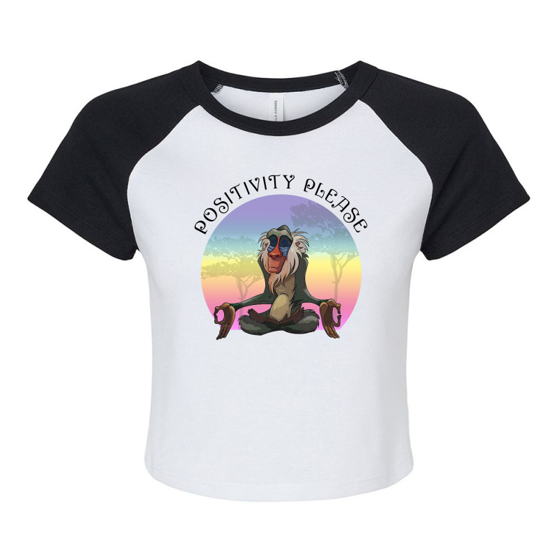 Positivity Please For Light Raglan Crop Top by autlu2024 | Artistshot