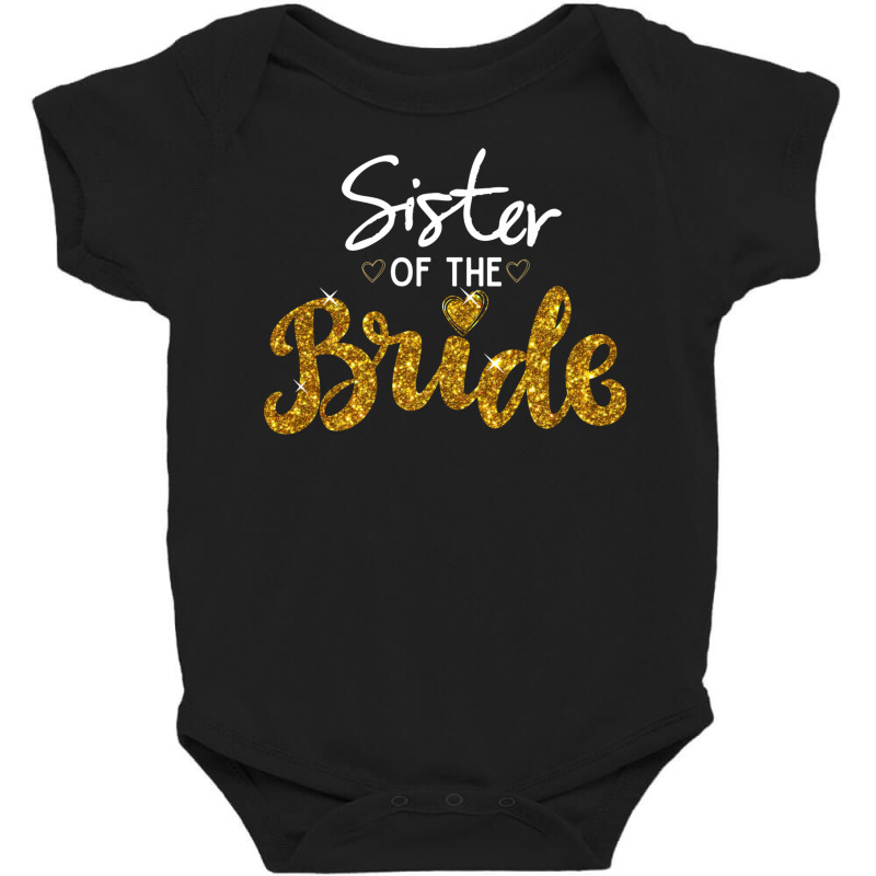 Sister Of The Bride Cute Golden Glitter Imitation Bridal Party Sister' Baby Bodysuit by EdahArt | Artistshot