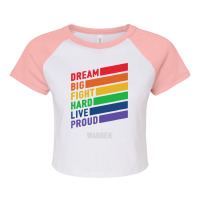 Elizabeth Warren Dream Big Fight Hard Live Proud Raglan Crop Top | Artistshot