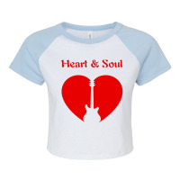 Heart & Soul Guitar Icon Red Print Graphics Design Raglan Crop Top | Artistshot