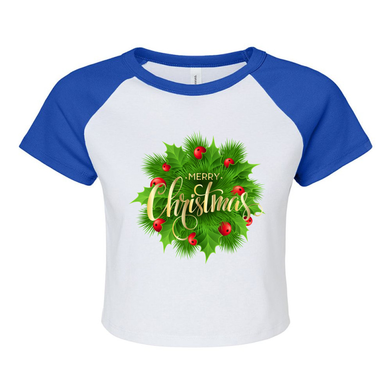 Merry Christmas Raglan Crop Top by maen_mostafa | Artistshot