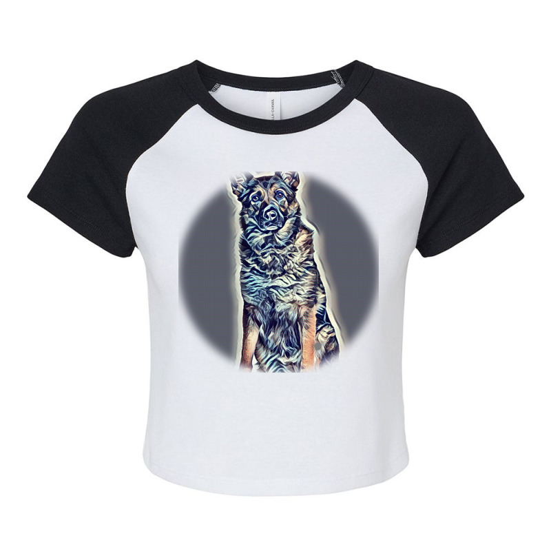 Woman Sitting On Sofa In Livitle Dog And Cat Raglan Crop Top by Kemnabi | Artistshot