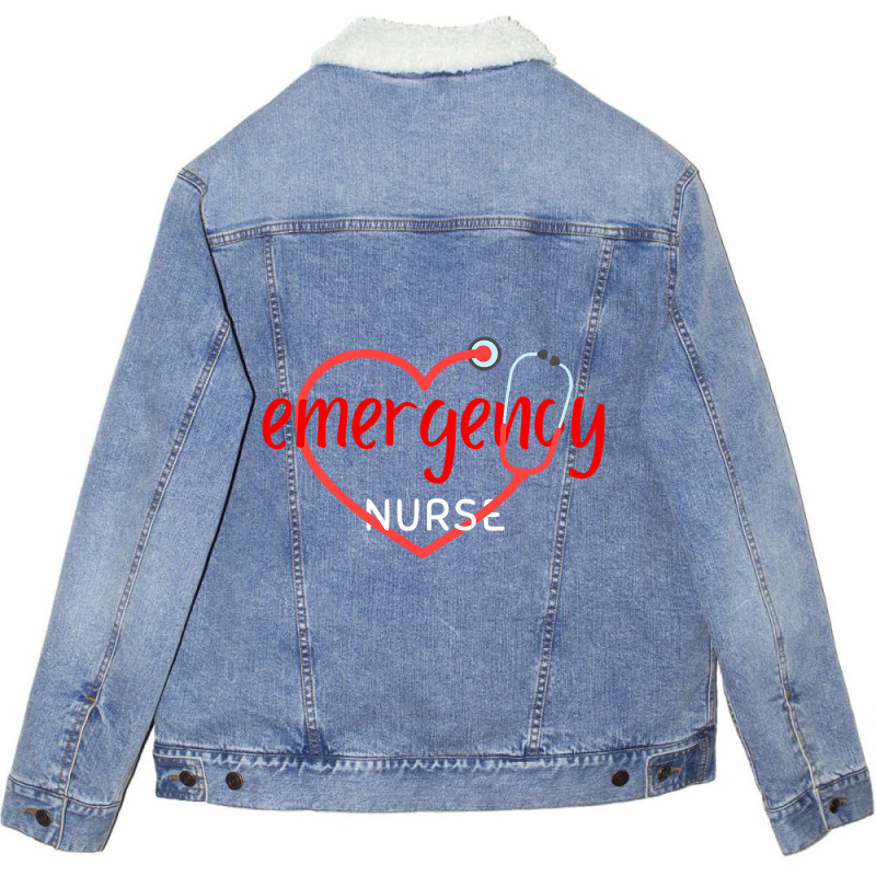 Emergency Department Room Er Nurse Gifts Nursing F Unisex Sherpa-lined Denim Jacket | Artistshot