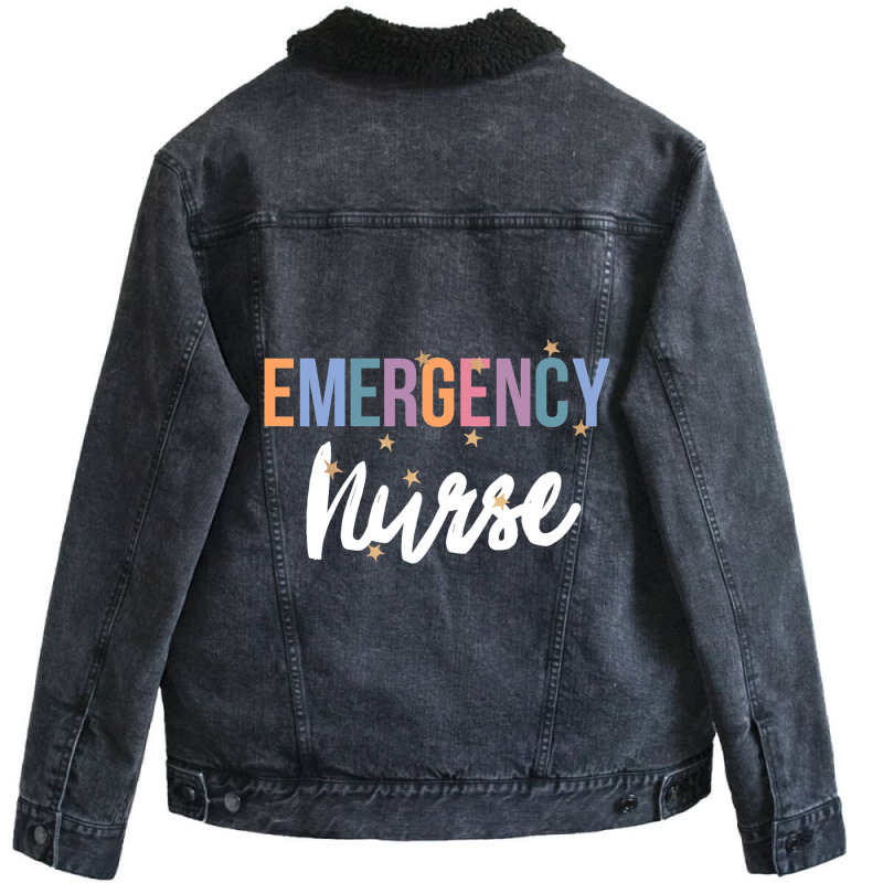 Emergency Department Room Er Nurse Gifts Nursing F Unisex Sherpa-lined Denim Jacket | Artistshot