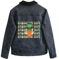 Emergency Department St Patricks Day Er Ed Nurse R Unisex Sherpa-lined Denim Jacket | Artistshot