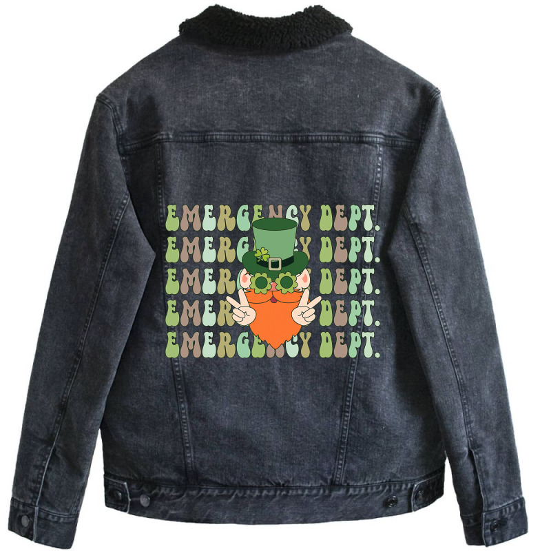 Emergency Department St Patricks Day Er Ed Nurse R Unisex Sherpa-lined Denim Jacket | Artistshot