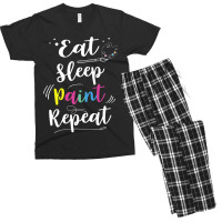 Eat Sleep Paint Repeat Shirt Artist Painter Gifts  Men's T-shirt Pajama Set | Artistshot