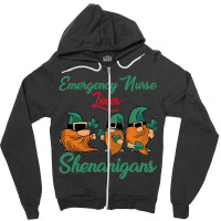 Emergency Nurse Loves Shenanigans St. Patricks Day Zipper Hoodie | Artistshot