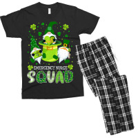 Emergency Nurse Squad Nursing St Patrick Day Gnome Men's T-shirt Pajama Set | Artistshot