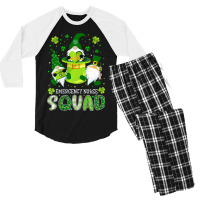 Emergency Nurse Squad Nursing St Patrick Day Gnome Men's 3/4 Sleeve Pajama Set | Artistshot