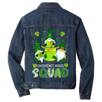 Emergency Nurse Squad Nursing St Patrick Day Gnome Men Denim Jacket | Artistshot